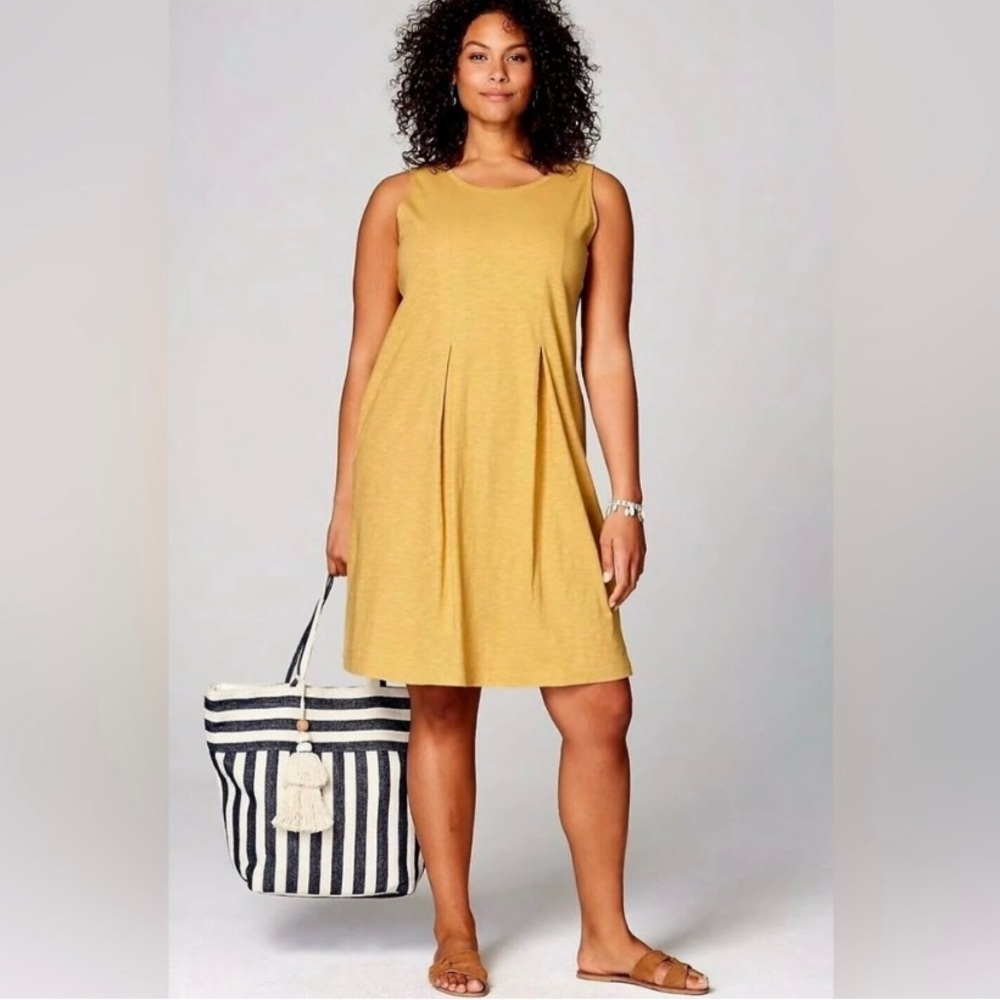 J. Jill Mustard Yellow Sleeveless Dress